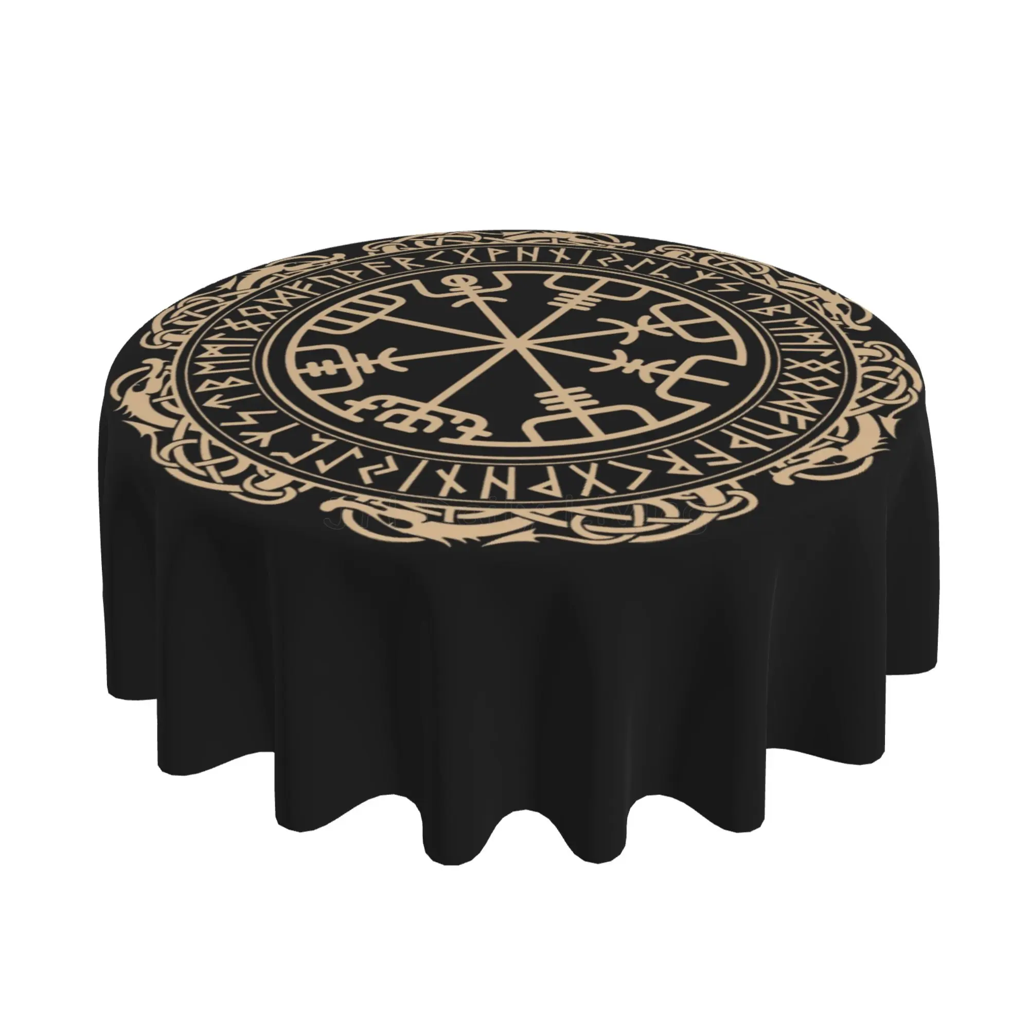 Board Game Vikings - Wikinger-Tischdecke mit nordischem keltischem Symbol, rund,