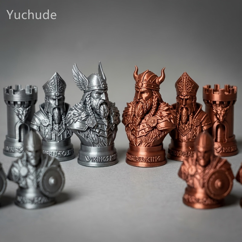 Board Game Vikings - Wikinger-Schachfiguren 3D-Gedruckt, Schachfiguren Brettspiel Figur Nordisch,