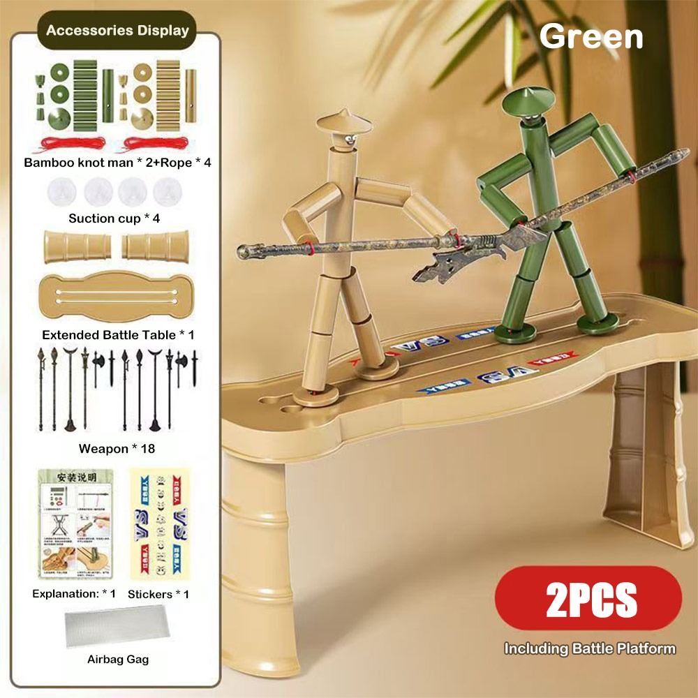 Board Game Word - Zweispieler-Bambus-Mann-Kampfspielzeug Eltern-Kind-Spiele Anti-Stress DIY-Spielzeug Handgefertigte Materialien