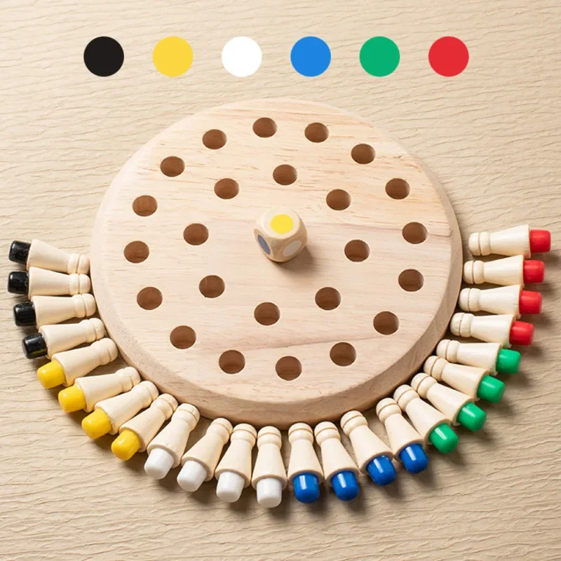 Board Game Word - 1 Stück Hölzernes Memory-Match-Stick-Schach Farbiges Brettspiel