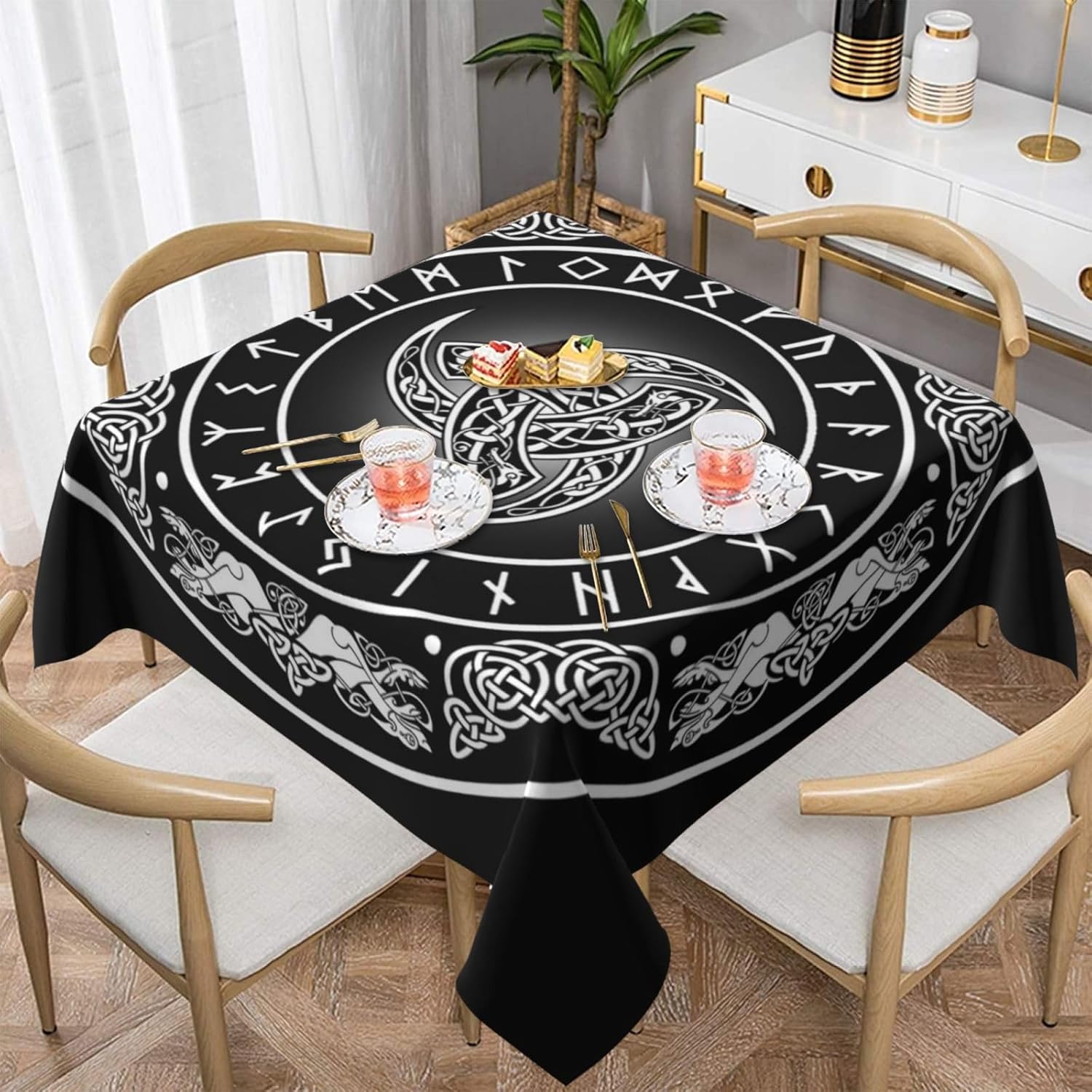 Board Game Vikings - Rechteckige Tischdecke im Wikinger-Stil, Küche, Esstisch,