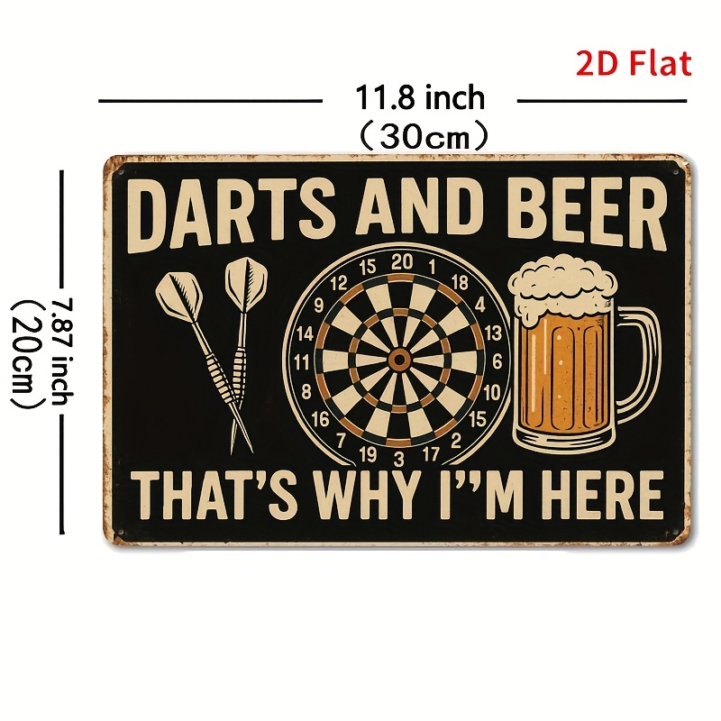 Blechschild - Dartbrett Bierkr – Board Game Quote Bewertung und Preis