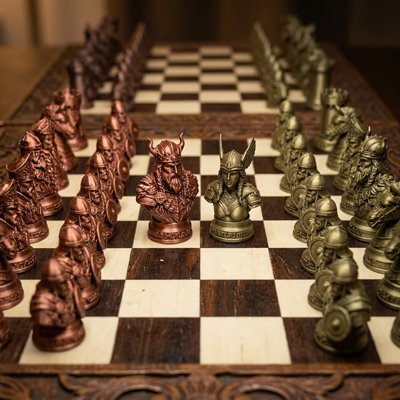 Wikinger-Schachfiguren 3D-Gedr – Board Game Vikings Bewertung und Preis