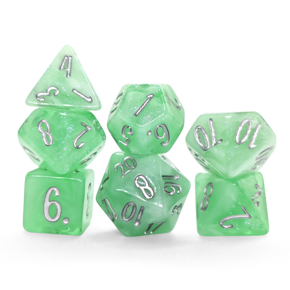 7-teiliges Mintgrünes Glitzer- – Board Game Rpg Bewertung und Preis