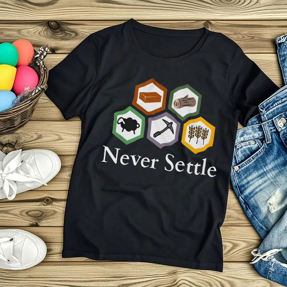 Never Settle Catan Shirt Vinta – Board Game Catan Bewertung und Preis