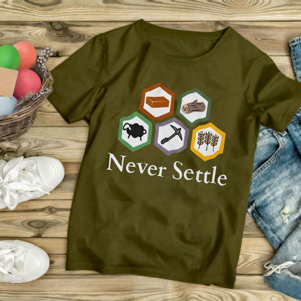 Never Settle Catan Shirt Vinta – Board Game Catan Bewertung und Preis