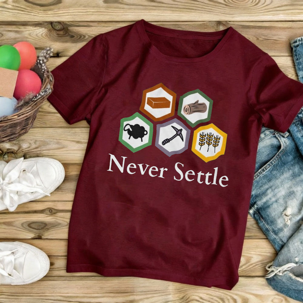 Never Settle Catan Shirt Vinta – Board Game Catan Bewertung und Preis