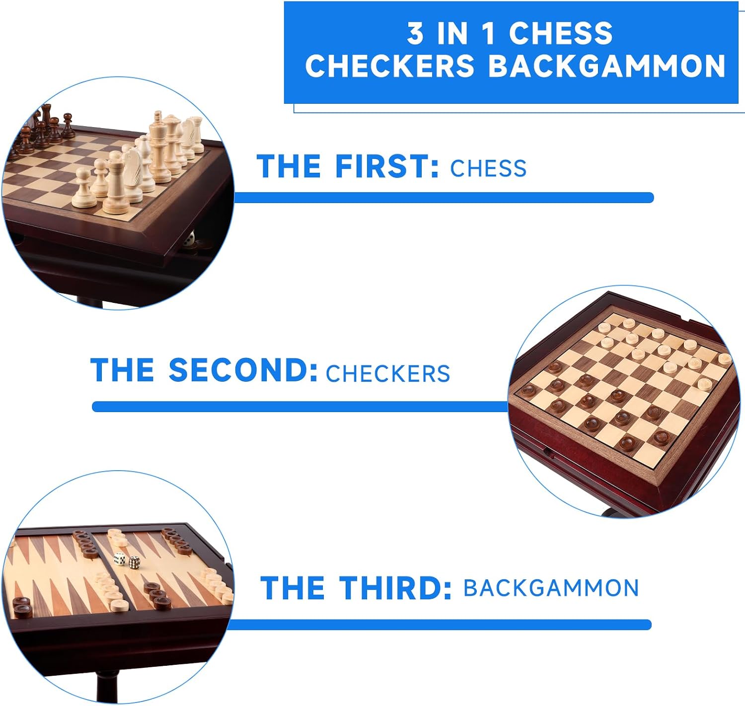 3-in-1 Schach-, Dame- und Back – Board Game Vault Bewertung und Preis