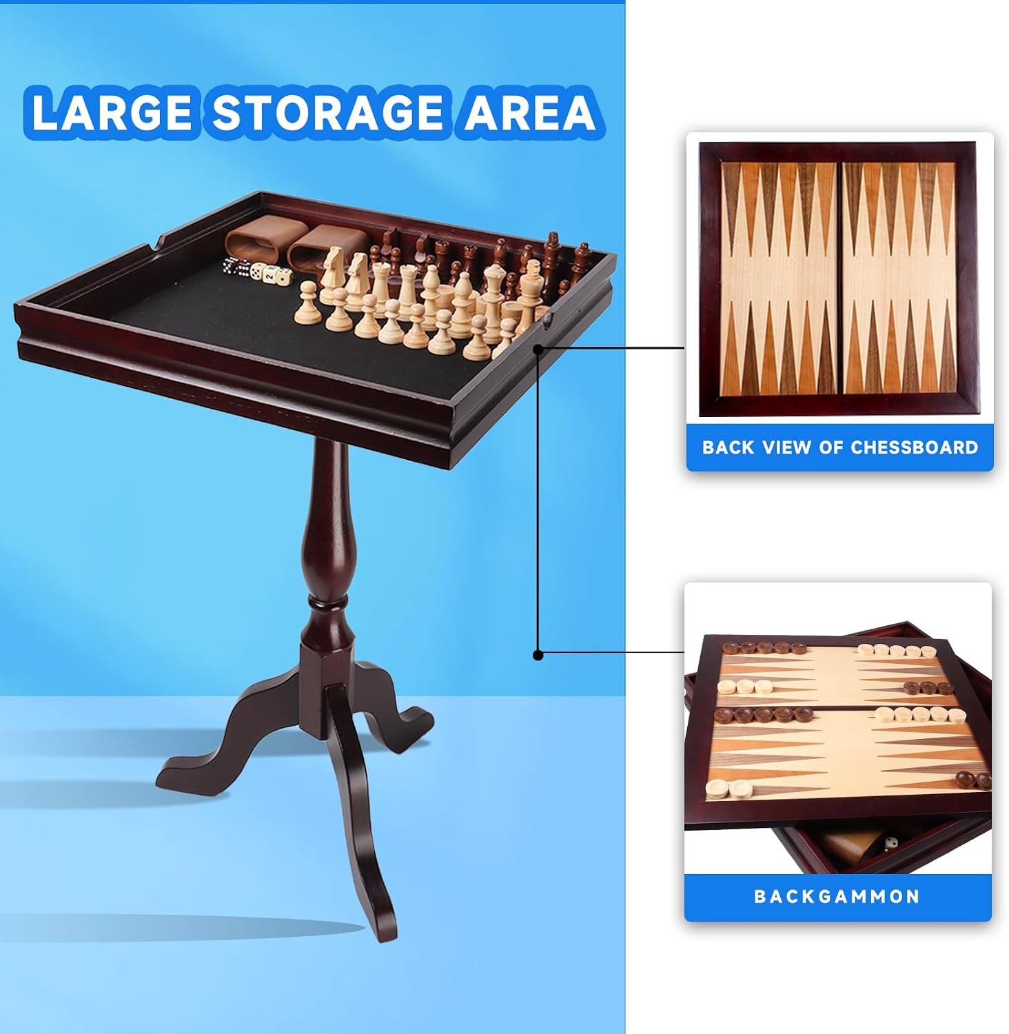 3-in-1 Schach-, Dame- und Back – Board Game Vault Bewertung und Preis
