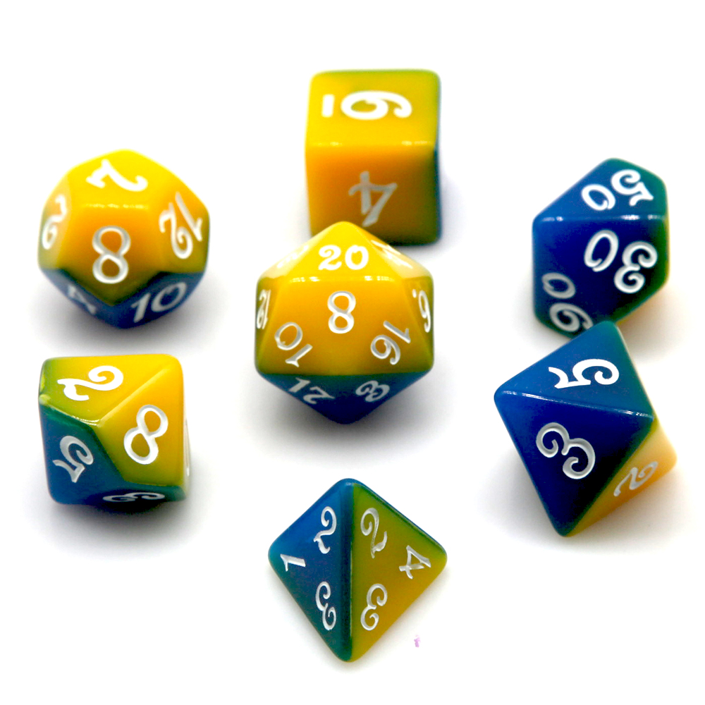 Blau-Gelbes Zweifarbiges Polye – Board Game Rpg Bewertung und Preis